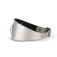 Load image into Gallery viewer, Glamorous Silver Snake 3” Wide Style Collar With Large Silver Swarovski
