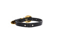 Load image into Gallery viewer, Black Embossed Snake Italian Leather With 3 Piece Swarovski Crystal Hardware
