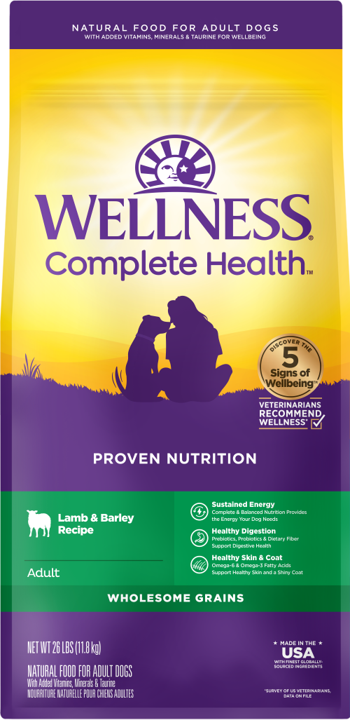 Wellness Complete Health Adult Lamb and Barely Dog Food 