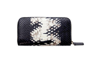Black & White Python Zip Wallet