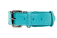 Load image into Gallery viewer, Turquoise Blue Italian Leather Classic Collar/Silver Classic Hardware
