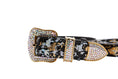 Load image into Gallery viewer, Black, Gold, Silver Iridescent Snake Collar & Leash Set With Swarovski Crystal Hardware
