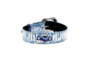 Light Blue/Dark Blue Silver Iridescent Snake/Swarovski Collar