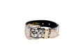 Load image into Gallery viewer, Black & White Viper Snake Collar With Gold Swarovski Crystal Hardware
