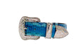 Load image into Gallery viewer, Blue & Turquoise Snake Collar With Silver Swarovski Crystal Hardware
