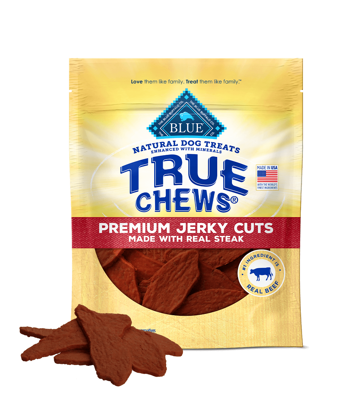 Blue Buffalo True Chews Jerky Cuts Real Steak Dog Treats (10oz) 