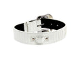 Load image into Gallery viewer, Matte White Snake Collar Set of 2. With Both Silver & Gold Swarovski Crystal Hardware
