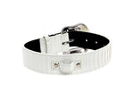 Matte White Snake Collar Set of 2. With Both Silver & Gold Swarovski Crystal Hardware