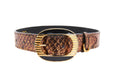 Load image into Gallery viewer, Bronze Gold Snake With Vintage Black & Gold Custom Italian Hardware Collar
