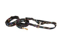 Load image into Gallery viewer, Floral/Lace Embossed Italian Leather Classic Collar, Leash, Harness Set

