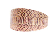 Embossed Snake Italian Leather Wide Style Collar
