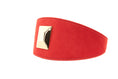 Load image into Gallery viewer, Orange Hair On Hide Italian Leather With Our Large Gold Custom Rivet
