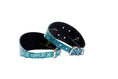 Load image into Gallery viewer, Turquoise Embossed Croc Italian Leather 3” Wide Style Collar Set Of 2

