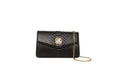 Load image into Gallery viewer, Black Python Clutch With Custom Swarovski Crystal
