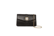 Black Python Clutch With Custom Swarovski Crystal
