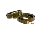 Olive Green Snake Collar & Leash Set