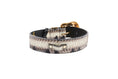 Load image into Gallery viewer, Off White/Black Snake With Gold Swarovski Crystal Hardware Collar & Leash Set
