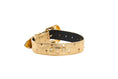 Load image into Gallery viewer, Gold Studded Italian Leather Swarovski Crystal Collar
