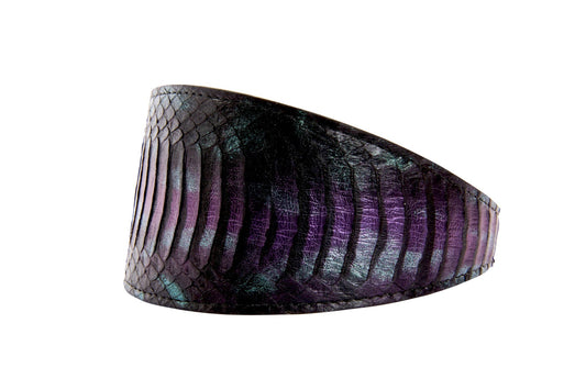 Black, Green, Purple Snake 3 Wide Style Collar