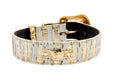 Load image into Gallery viewer, White Wash & Gold Snake Collar With Swarovski Crystal Hardware
