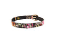 Load image into Gallery viewer, Floral, Scull, Snake Print Italian Leather Collar With Gold Oval Hardware
