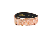 Copper Embossed Croc Italian Leather Classic Collar