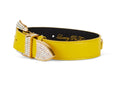 Load image into Gallery viewer, Smooth Yellow Italian Leather With Custom Swarovski Crystal Hardware
