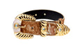 Load image into Gallery viewer, Rustic, Chic Hair On Hide Italian Leather With Ornate Swarovski Crystal Italian Hardware
