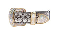 Load image into Gallery viewer, Black & White Viper Snake Collar With Gold Swarovski Crystal Hardware
