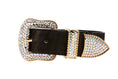 Load image into Gallery viewer, Dark Brown/Bronze Abstract Leopard Print Italian Leather Collar With Swarovski Crystal Hardware
