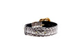 Load image into Gallery viewer, Black & White Viper Snake Collar With Gold Swarovski Crystal Hardware
