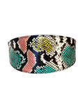 Load image into Gallery viewer, Multi-Color Embossed Snake Italian Leather Wide Style Collar
