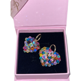 Load image into Gallery viewer, Set Of 2 Multi Color Swarovski Crystal Puffy Heart & Flat Heart
