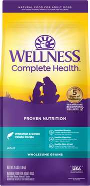 Wellness Complete Health Adult Whitefish and Sweet Potato Dog Food 