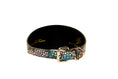 Load image into Gallery viewer, Olive Floral Mosaic Italian Leather 3” Wide Style Collar
