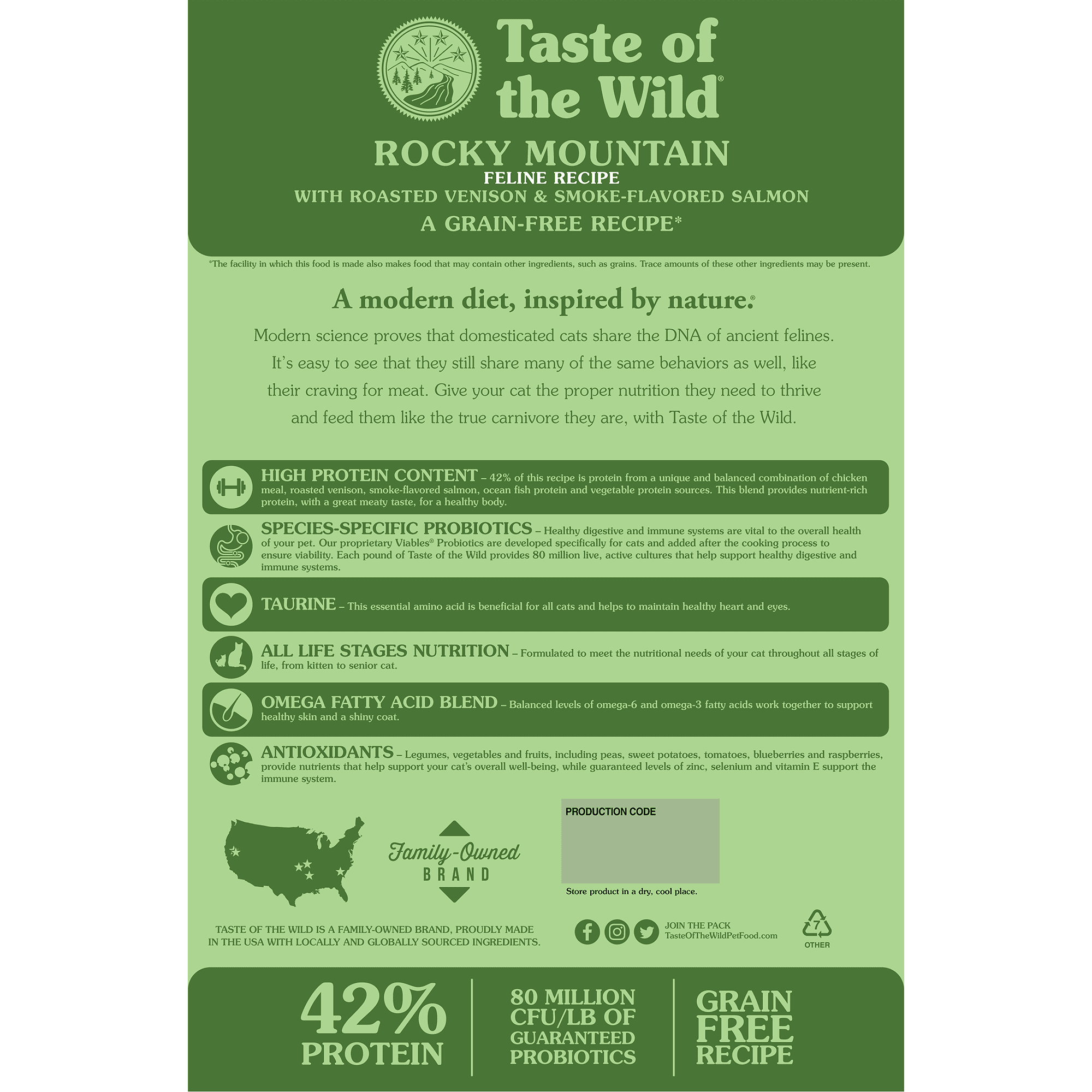 Taste of the Wild Adult Rocky Mountain Venison and Salmon Feline Food 