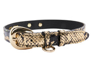 Gold & Black Snake Collar With Oval Gold Hardware