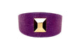 Load image into Gallery viewer, Purple & Pink Embossed Stingray Print Italian Leather 3 Wide Style Collar With Large Custom Gold Rivet
