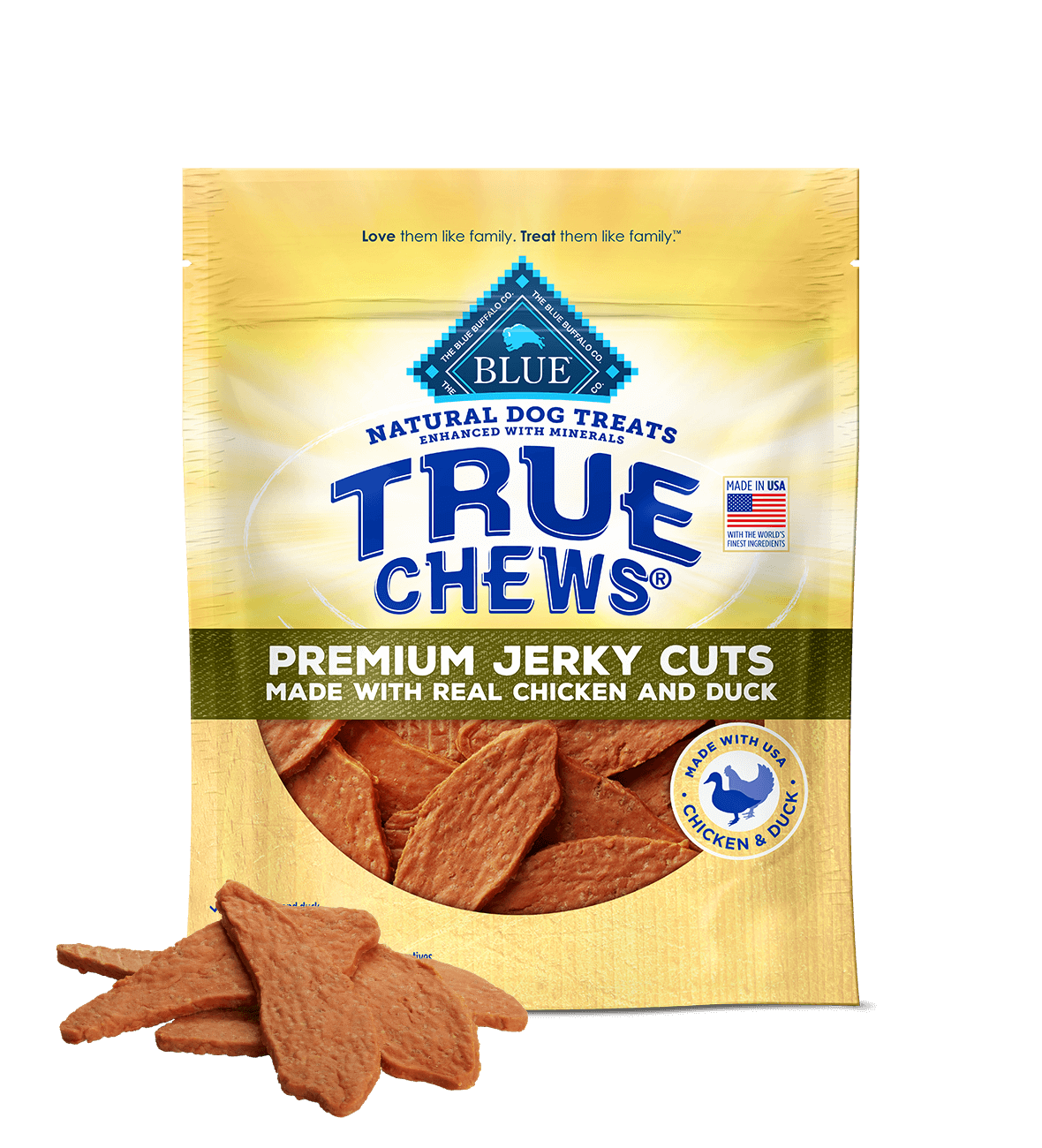 Blue Buffalo True Chews Jerky Cuts Chicken and Duck Dog Treats (10oz) 
