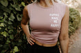 Load image into Gallery viewer, Puppies Make Me Happy Motto Crop Top | Present for Dog Lovers
