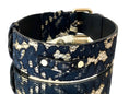 Load image into Gallery viewer, Luxury Pet Fashion Navy Lace Over Leather Collar
