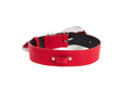 Load image into Gallery viewer, Red Distressed Italian Leather With Silver Ornate Swarovski Hardware
