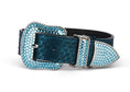 Load image into Gallery viewer, Stunning Iridescent Matte Blue/Green Snake Blue Swarovski Crystal Hardware Collar
