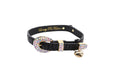 Load image into Gallery viewer, Black Embossed Snake Italian Leather With 3 Piece Swarovski Crystal Hardware
