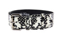 Load image into Gallery viewer, Black & White Snake/Classic Collar With Silver Hardware

