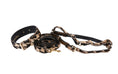 Load image into Gallery viewer, Houndstooth Hair On Hide On Hide Italian Leather Collar, Leash, Harness Set With Classic Hardware
