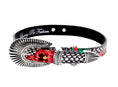 Load image into Gallery viewer, Pansy and Snake Print Embossed Italian Leather With Ornate Italian Hardware

