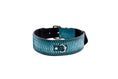 Load image into Gallery viewer, Turquoise, Black Snake Classic Collar With Silver Classic Hardware

