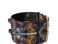 Load image into Gallery viewer, Luxury Pet Fashion Black Floral Lace Italian Leather Collar With Gold Classic Hardware

