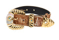 Load image into Gallery viewer, Rustic, Chic Hair On Hide Italian Leather With Ornate Swarovski Crystal Italian Hardware
